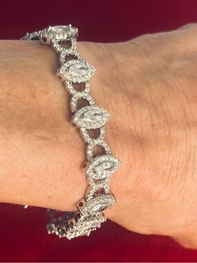 Bella Luce (R) 12.36CTW Marquise  & Round Rhodium Sterling Silver Bracelet
